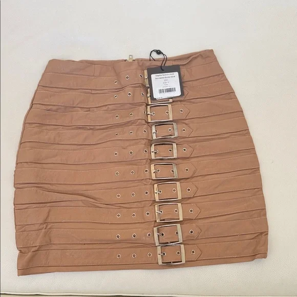 Missguided Belted Beige Mini Skirt - Picture 5 of 7